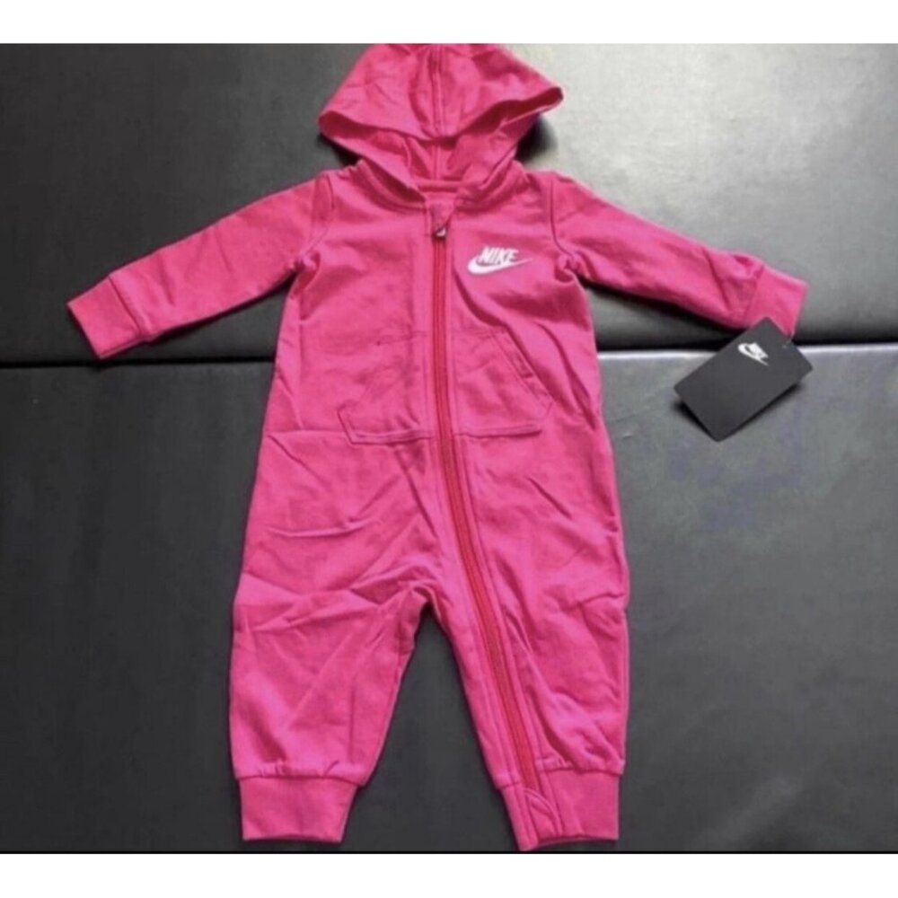 NWT Nike Hooded Romper Coverall Baby Girls Size 6M